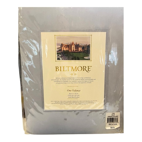 Set of 2 Biltmore Collection Maggiore Valance Stone Gray - Picture 2 of 4